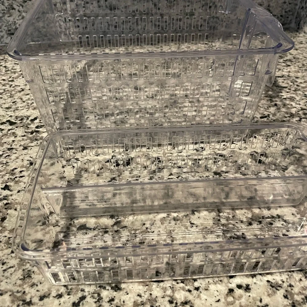 2 Clear Plastic Storage Bins - The Container Store